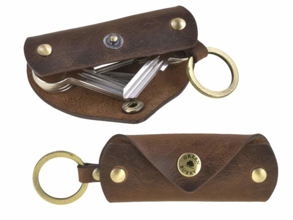 Kulcstartó bőr 12x4cm 8 kulcshoz "Vintage" antik barna - Image 6