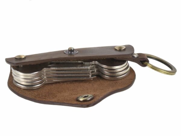 Kulcstartó bőr 12x4cm 8 kulcshoz "Vintage" antik barna - Image 8