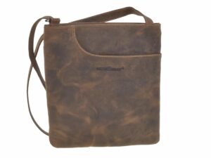 Válltáska bőr 25x26cm lapos "Vintage" antik barna