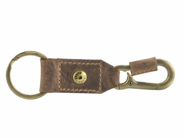 Bőr kulcstartó 12x3cm "Vintage" antik barna karabinerrel - Image 4