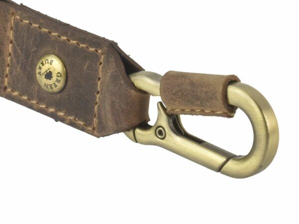 Bőr kulcstartó 12x3cm "Vintage" antik barna karabinerrel - Image 5