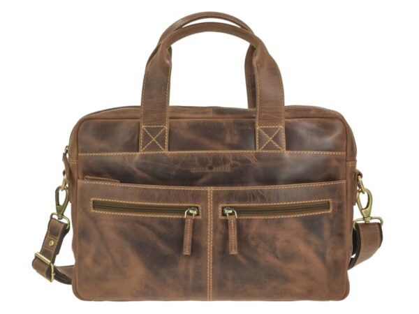 Bőr aktatáska 38x26cm "Vintage" antik barna - Image 10