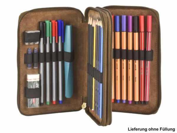 Bőr tolltartó 2 rekesszel "Vintage" antik barna - Image 15