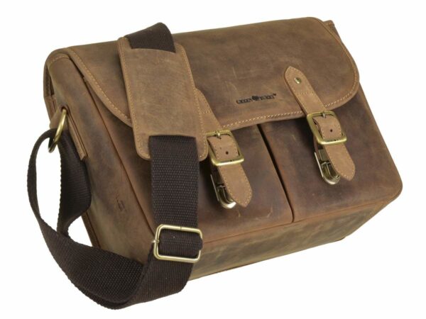 Bőr fényképezőgép táska 34x28cm "Vintage" antik barna - Image 15