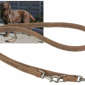 Kutya póráz bőr 190cm "Vintage" antik barna