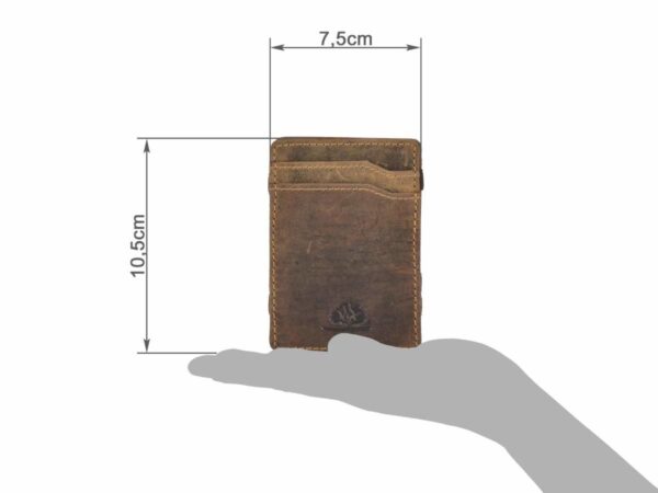 Bőr pénztárca 7x10cm Magic Wallet "Vintage" antik barna - Image 2