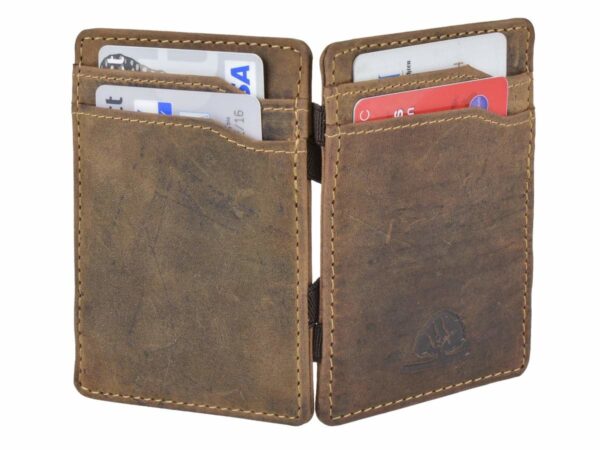 Bőr pénztárca 7x10cm Magic Wallet "Vintage" antik barna - Image 10