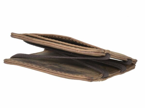 Bőr pénztárca 7x10cm Magic Wallet "Vintage" antik barna - Image 6