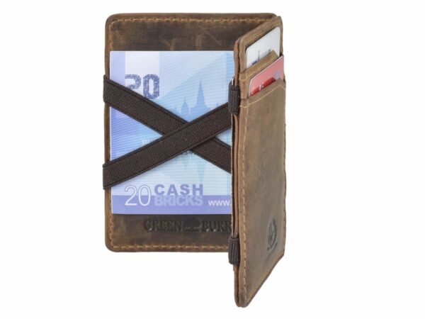 Bőr pénztárca 7x10cm Magic Wallet "Vintage" antik barna - Image 7