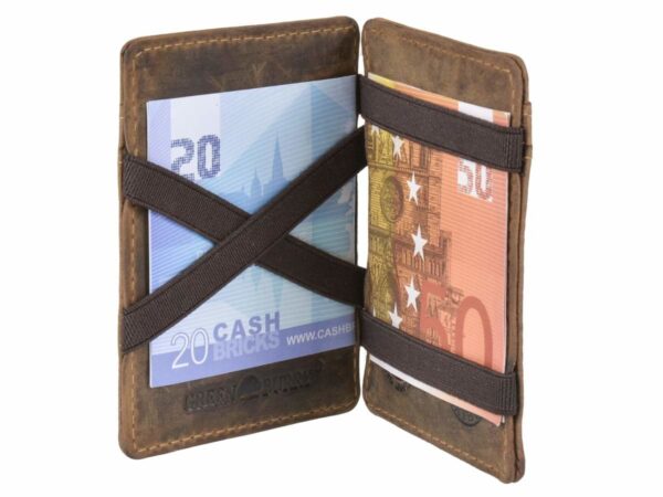 Bőr pénztárca 7x10cm Magic Wallet "Vintage" antik barna - Image 12