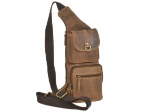 Crossbody táska bőr 26x43cm "Vintage" antik barna