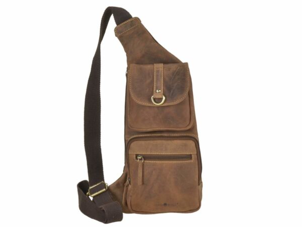 Crossbody táska bőr 26x43cm "Vintage" antik barna - Image 9
