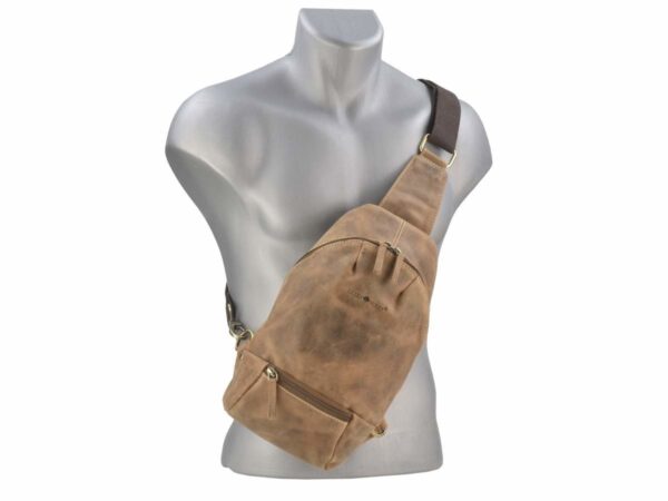 Crossbody táska bőr 20x32cm "Vintage" antik barna - Image 4