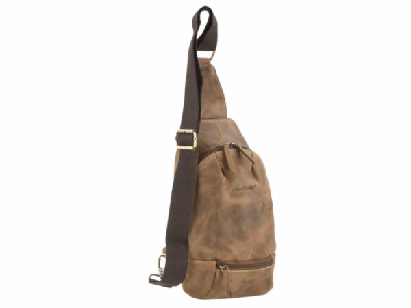 Crossbody táska bőr 20x32cm "Vintage" antik barna - Image 7