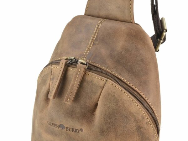 Crossbody táska bőr 20x32cm "Vintage" antik barna - Image 9