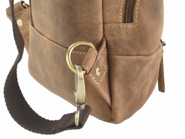 Crossbody táska bőr 20x32cm "Vintage" antik barna - Image 12