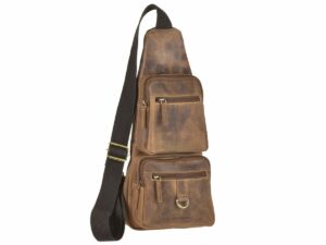 Crossbody táska bőr 20x45cm "Vintage" antik barna