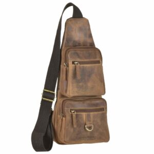 Crossbody táska bőr 20x45cm "Vintage" antik barna