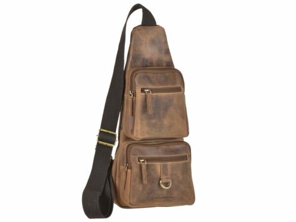 Crossbody táska bőr 20x45cm "Vintage" antik barna