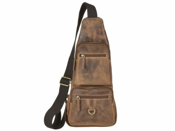 Crossbody táska bőr 20x45cm "Vintage" antik barna - Image 8