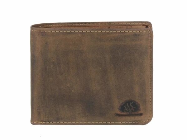 Bőr pénztárca 11x9cm lapos érmerekesz nélkül "Vintage" antik barna - Image 11