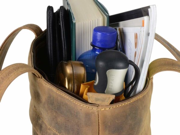 Shopper bőr 39x31cm "Vintage" antik barna - Image 2