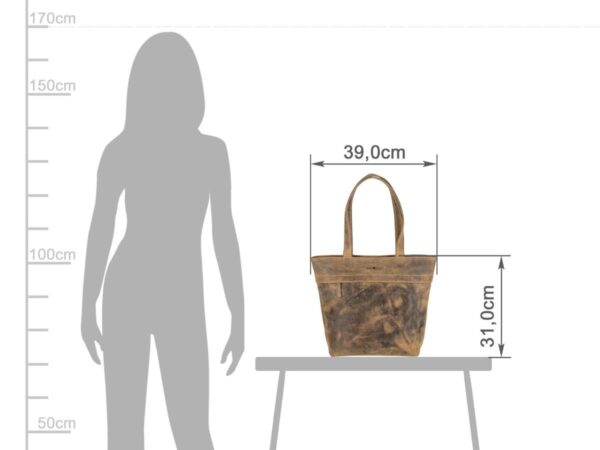 Shopper bőr 39x31cm "Vintage" antik barna - Image 7