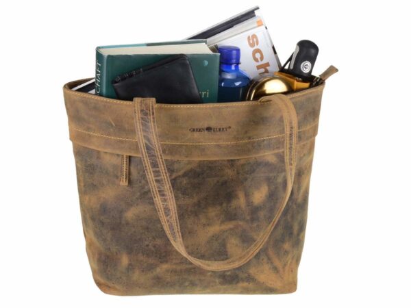 Shopper bőr 39x31cm "Vintage" antik barna - Image 14