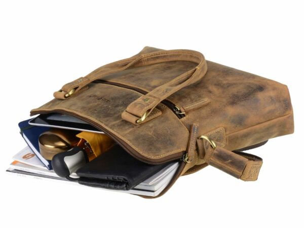 Shopper bőr 37x28cm "Vintage" antik barna - Image 2