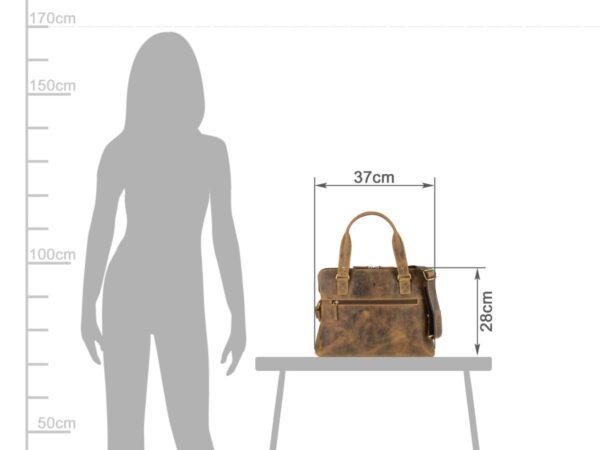 Shopper bőr 37x28cm "Vintage" antik barna - Image 5