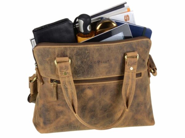 Shopper bőr 37x28cm "Vintage" antik barna - Image 11