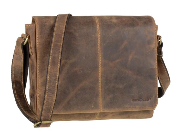 Bőr válltáska 35x27cm "Vintage" antik barna - Image 6