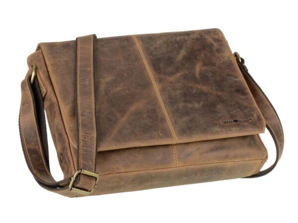 Bőr válltáska 35x27cm "Vintage" antik barna - Image 8