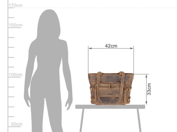Shopper bőr 42x33cm "Vintage" antik barna - Image 7