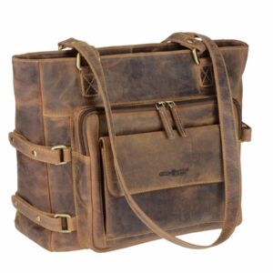 Shopper bőr 42x33cm "Vintage" antik barna