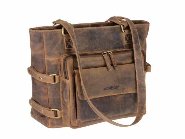 Shopper bőr 42x33cm "Vintage" antik barna