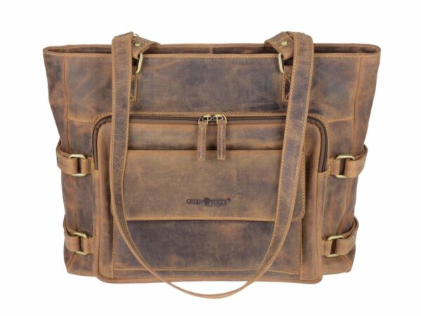 Shopper bőr 42x33cm "Vintage" antik barna - Image 9
