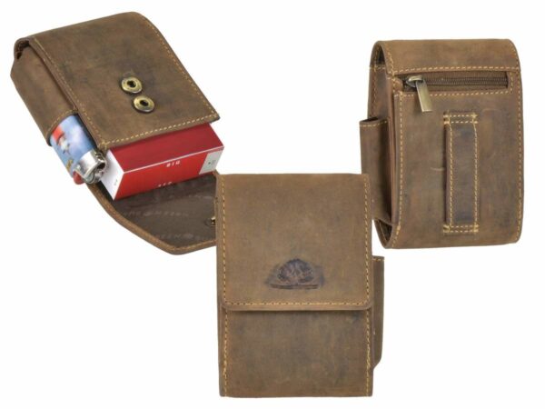 Cigarettatartó bőr 9x11cm Big Box "Vintage" antik barna