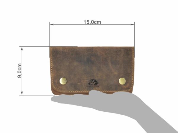 Dohánytartó bőr 15x9cm "Vintage" antik barna - Image 2