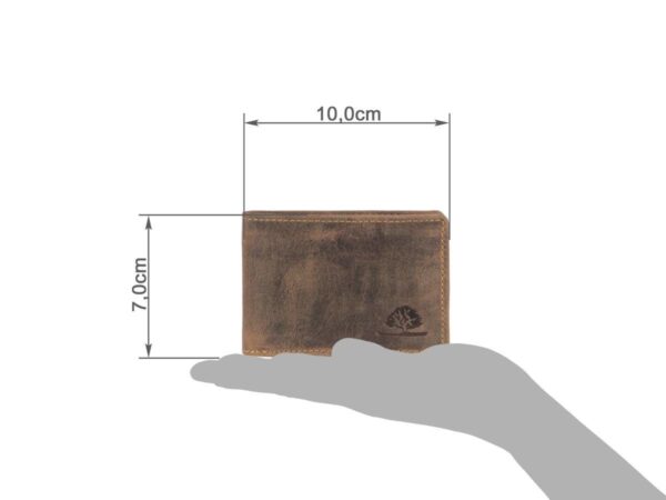 Kis bőr pénztárca 10x7cm 3 kártyanyílás érmerekesz nélkül "Vintage" antik barna - Image 2
