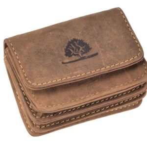 Érmebőr pénztárca 8x5cm kis "Vintage" antik barna