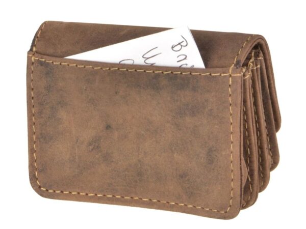 Érmebőr pénztárca 8x5cm kis "Vintage" antik barna - Image 10