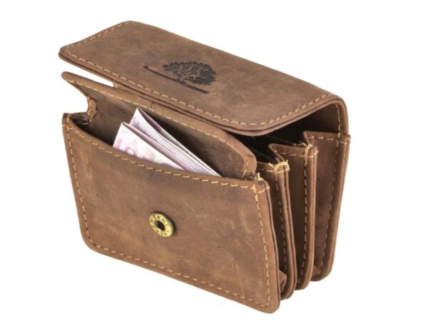 Érmebőr pénztárca 8x5cm kis "Vintage" antik barna - Image 11