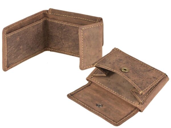Bőr pénztárca 8x6cm kis "Vintage" antik barna - Image 4