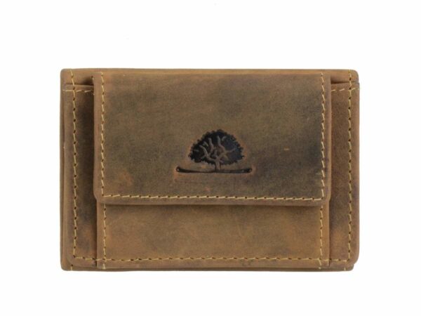 Bőr pénztárca 10x7cm elasztikus kártyarekesszel "Vintage" antik barna - Image 8