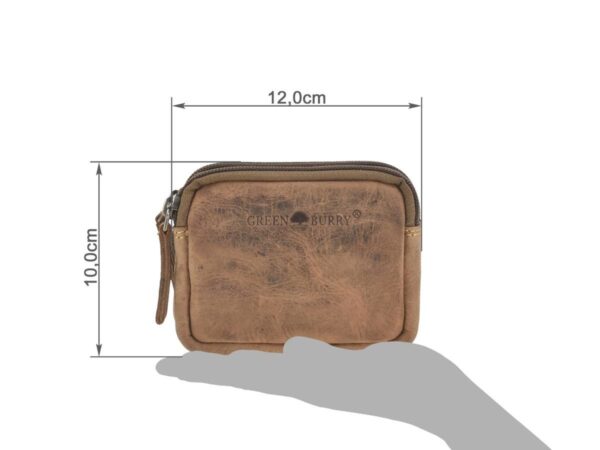 Övtáska bőr 12x9cm kulcsokhoz "Vintage" antik barna - Image 9