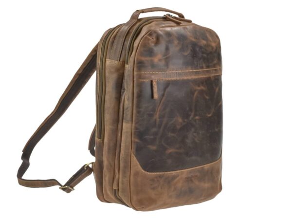 Bőr hátizsák 34x48x16cm éjszakai utazó hátizsák "Vintage" antik barna