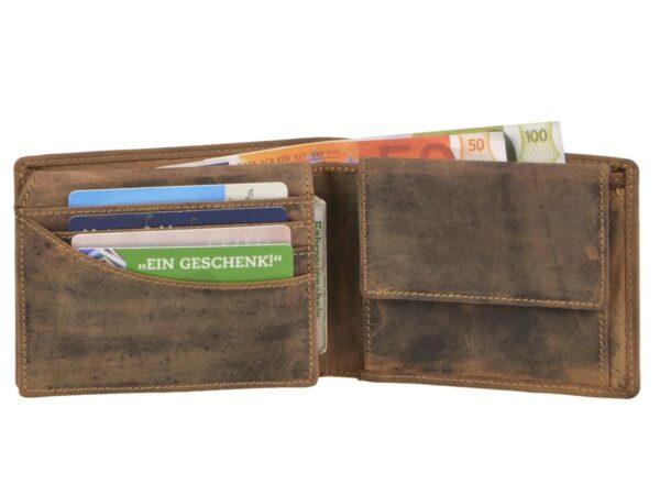 Bőr pénztárca 12x9cm átmérőjű "Vintage" antik barna - Image 8