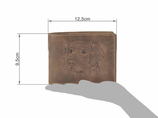 Bőr pénztárca 12x9cm Labrador "Vintage" antik barnával - Image 5
