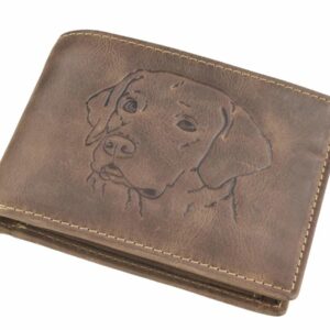 Bőr pénztárca 12x9cm Labrador "Vintage" antik barnával
